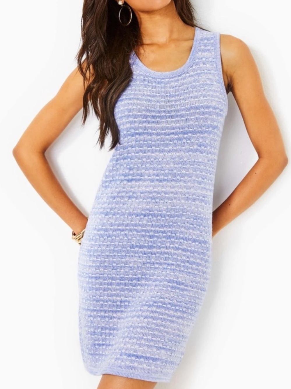 Lilly Pulitzer Carlow Sleeveless Sweater Dress S Lilac Metallic Marl Feminine